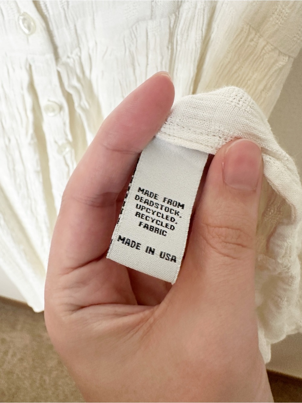 Christy Dawn Nicks Midi Dress White Cream Textured Woven Material Medium - Picture 7 of 9
